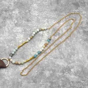 <span class=keywords><strong>Collana</strong></span> NM20672 in Stile Bohémien <span class=keywords><strong>con</strong></span> <span class=keywords><strong>Perline</strong></span> di Quarzo, <span class=keywords><strong>Lunga</strong></span> Nappa e Ciondolo <span class=keywords><strong>con</strong></span> Catena Placcata Oro - Product Image 5