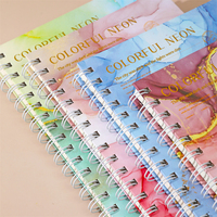 Carnet à spirale A5 en marbre avec feuille d'or, 80 feuilles lignées, couleurs néon, journal esthétique, fournitures de bureau et scolaires, cadeau, vente en gros