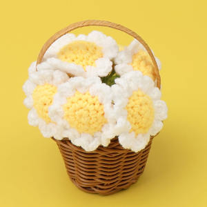 <span class=keywords><strong>Prezzo</strong></span> all'ingrosso di alta qualità uncinetto di <span class=keywords><strong>girasole</strong></span> vaso di fiori fatti a mano Crochet fiori in vaso per la laurea anniversario di compleanno - Product Image 3