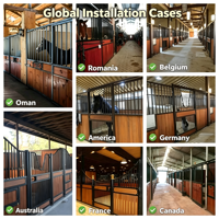 Box de boxage pour chevaux en acier galvanisé à chaud de type européen, avec porte battante, préfabriqué et modulaire, pour club d'équitation, ranch, ferme
