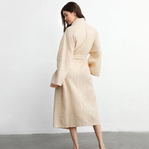Kimino Long Belted <strong>Robes</strong> Designer Woven Solid Cotton Crepe Bath <strong>Robe</strong> Designer Spa Women <strong>Robes</strong> - Product Image 3