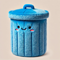 Drôle de peluche poubelle seau de stockage mignon boîte de rangement peluche jouet