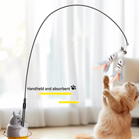 Mainan Penggoda Bulu Kucing Interaktif dengan Lonceng Panjang, Tahan Gigitan, Penghilang Kebosanan, Mainan Pelatihan dan Hiburan, Menghemat Energi untuk Kucing di Dalam Ruangan