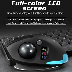 <span class=keywords><strong>Souris</strong></span> Trackball Ergonomique F-33 Pro Sans Fil Double Connectivité BT + 2.4G Programmable Rechargeable Expédition Rapide <span class=keywords><strong>Souris</strong></span> de Bureau Prête à l'emploi (RTS) en Stock - Product Image 4