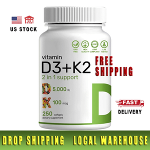 Suplemento Halal <span class=keywords><strong>Kosher</strong></span> D3 K2 6000 UI D3 120 MCG K2 Equilibra el Sistema Inmunológico y la Densidad Ósea Cápsulas Blandas de Vitamina D3 K2 - Product Image 1