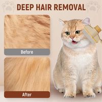 Brosse de toilettage autonettoyante haut de gamme pour animaux de compagnie, manche ergonomique bicolore, design simple en acier inoxydable, universelle pour animaux de compagnie