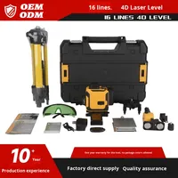 Niveau laser industriel de haute précision DIY, classe II, 16 lignes, 3 niveaux automatiques, lumière verte, alimenté par batterie, extérieur, automatique