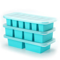 Contenedor de Preparación de Comidas Libre de BPA, Bandeja de Silicona para Congelador, Molde de Silicona para Hacer Hielo, Moldes de Silicona para Congelar Sopa, Contenedores de Almacenamiento para Congelación
