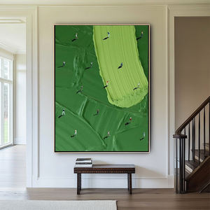 Cuchillo <span class=keywords><strong>de</strong></span> paleta contemporáneo, lienzo, arte deportivo verde, decoración texturizada en 3D, pintura <span class=keywords><strong>de</strong></span> pared, artes <span class=keywords><strong>de</strong></span> Golf - Product Image 1