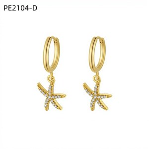 Pendientes de aro Amy Amy Star, chapados en plata, con cristales de imitación, joyería de moda para fiesta para mujer, PE2104 - Product Image 2