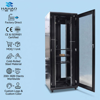 Armoire de serveur murale Hahao 42U, 19 pouces, en acier, avec porte en verre, protection IP54, 6 prises, gestion des câbles pour