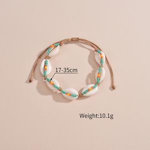 Boho fait à la main coloré cordon tissé Puka mer coquille <span class=keywords><strong>pied</strong></span> bijoux Hawaii été plage perles de rocaille <span class=keywords><strong>Bracelet</strong></span> de cheville pour femmes hommes - Product Image 4