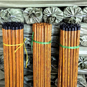 Brown PVC-Coated Eucalyptus Broom with Plastic Broom Head Eco-Friendly Flagged Bristle Furniture & Toilet Floor Cleaning Tool - Product Image 1