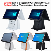 Kioscos de Pago de 15.6 Pulgadas con Procesador Core I5/I7, Pantalla Dual de Alta Definición, Impresora Térmica Opcional, Terminal POS con Batería UPS Integrada