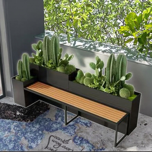 Tabouret de jardin rectangulaire rustique en fer, siège de <span class=keywords><strong>balcon</strong></span> et <span class=keywords><strong>jardinière</strong></span> pour la maison et le restaurant - Product Image 1