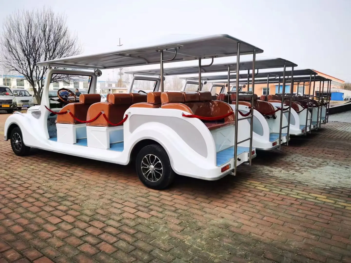 SHUNCHA 11Seats Electric Car Golf Tourism Carts Vintage Sightseeing Cart For Sale