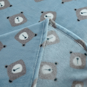 FY vente en gros mignon couette tête d'ours impression bleu rose personnalisé pour adultes enfants bébé 1 pli couverture - Product Image 2