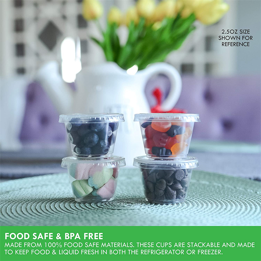 1 Oz. Single Wall Plastic Disposable Souffle Cups with Lids Portable Cups|  Alibaba.com