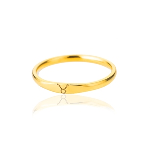 Anillo Sencillo Nuevo para Parejas, Anillo de Acero Inoxidable en Oro y Plata para Mujer, Showfay 666 - Product Image 3