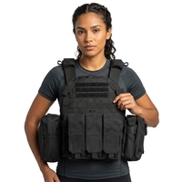 Gilet tactique anti-coupure en nylon à libération rapide, noir, léger, réglable, pour entraînement extérieur, personnalisé, CE ISO, taille unique