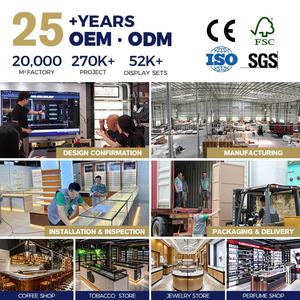 Luxury Wooden Jewelry Counter Glass Display Cabinet LED Light Modern High End Jewelry Showcase Display Cabinet - Product Image 2