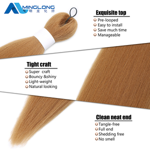 Extensiones de ganchillo para cabello africano, extensiones de cabello trenzado sintético preestirado, ombré, fácil de trenza - Product Image 3