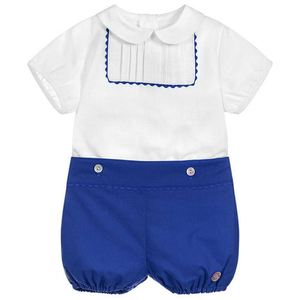 2021 été espagnol enfant en bas âge bébé garçon vêtements ensembles chemises rouges avec short rayé enfants enfants vêtements en gros 08AS105375 - Product Image 5