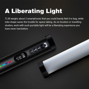 Lampe tube RVB Tl30 Pavo, lumière de photographie couleur, bâton lumineux portable avec télécommande via application pour photos, vidéos, films et vlogs - Product Image 2