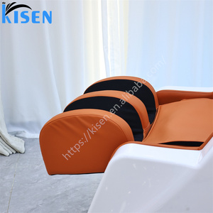 Commercial KISEN Electric Massage Shampoo Bed Integrated Ceramic Wash Basin LED <b>Light</b> Fiberglass Body Adjustable Massage <b>Timer</b> - Product Image 6