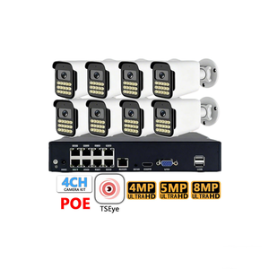 Caméra Bullet Intelligente 8 Canaux 4K 4/5/8MP, Étanche IP66, Audio Bidirectionnel, Vision Nocturne Couleur, Système de Détection de Mouvement POE TSEYE APP - Product Image 1