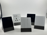 Interrupteur électrique de luxe à panneau en verre, nouveau design, 1/2/3/4 voies, pour produits électriques de couleur blanc et noir