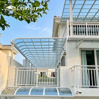 Fabrikpreis Aluminium-Polycarbonat-Rahmen PC-Dachfenster-Abdeckung Sonnenschutz Manuelle Regenüberdachung für Garten und Balkon