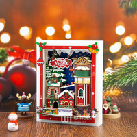 Wincent Artisanat en bois fait main DIY 3D Puzzles Maison de poupée miniature en bois avec lumières LED