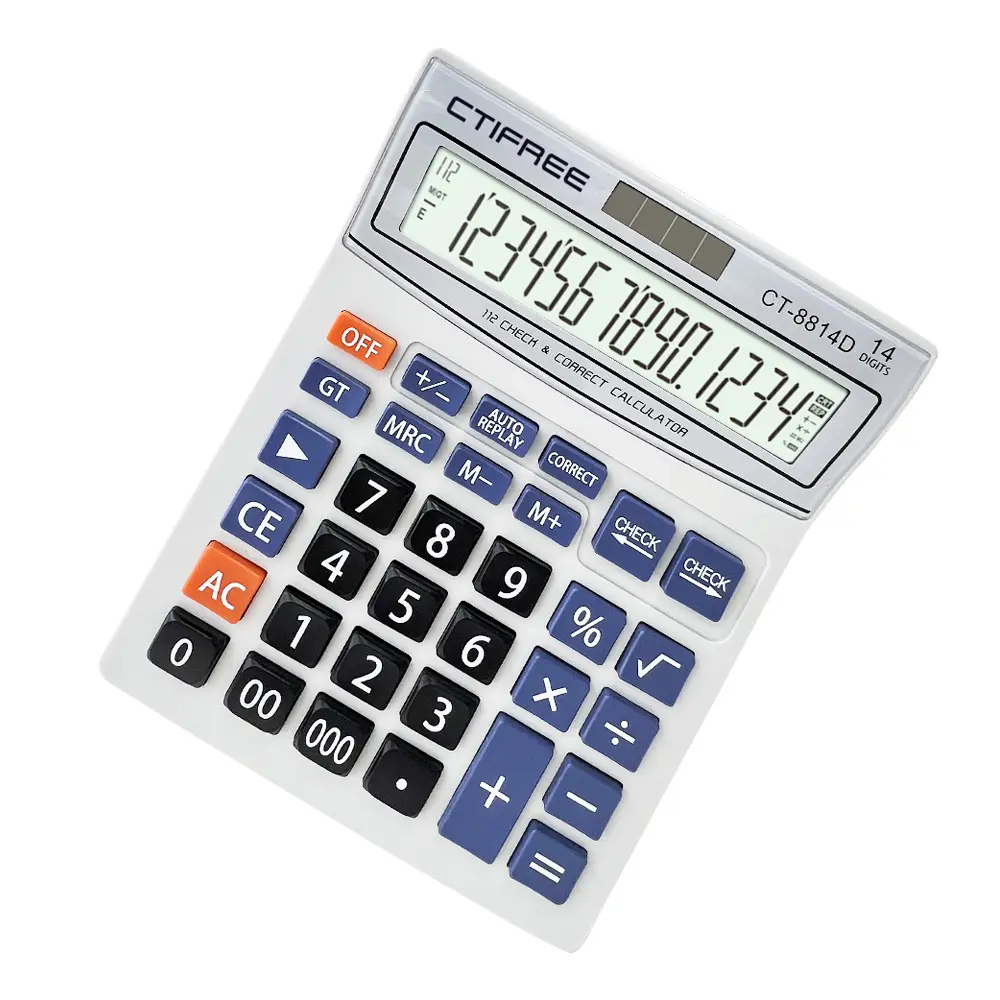 Solar energy office Accounting Calculators 8814D Calculator for daily and basic office Calculator Solar Powered