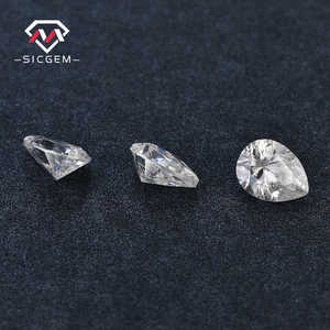 Nhà Máy Bán buôn vvs lớp trắng hình Quả lê moissanite đá thô để làm dây chuyền - Product Image 4
