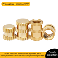 Sisipan Ulir HPB59Brass Heat Staking M2-M6/4-40/6-32/1/4-20 Berulir, Berlapis Seng Kuning-Kromat, Kelas 4.8 6.8, Untuk Pertambangan