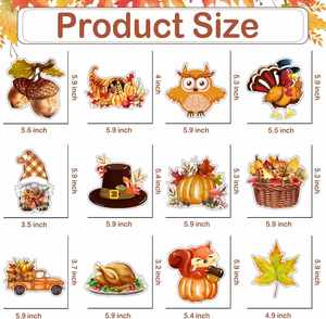 12 Aimants Décoratifs Récolte de Thanksgiving, Panneaux d'Automne, Ornements de Fêtes pour Lave-vaisselle, Porte de Garage, Cuisine, Boîte aux Lettres - Product Image 3