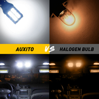 Bombilla LED AUXITO T10 194 W5W 6000K Ámbar 12V, la más vendida de la fábrica, para luz interior de coche.