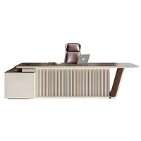 Bureau moderne en forme de L, table d'ordinateur de luxe, poste de travail pour chef, directeur, PDG, bureau de direction, ensemble de bureaux pour la personnalisation des meubles de bureau