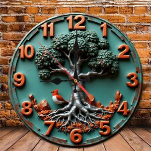 <b>Round</b> Wooden Wall Clock 25x25cm Plain Face Quiet Non Ticking For Home Living Room Decor - Product Image 4
