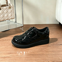 Chaussures décontractées pour garçon, chaussures habillées en cuir PU noir personnalisées, chaussures de campus et d'école pour fille