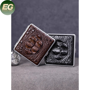 EA552 Custom Luxury 20 Piece Cigarette Cases Cocodrilo Leather Cigar Case Pocket Smoke Travel Humidor Portable Zigarettenetui - Product Image 1