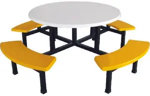 เก้าอี้และโต๊ะรับประทานอาหารในโรงเรียนโรงอาหารเฟอร์นิเจอร์ GFRP กำหนดได้เอง - Product Image 5