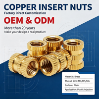 Inserts moletés en laiton usinés CNC, à chanfreinage bidirectionnel, en cuivre intégré, Tailles M1/M2/M3/M4/M5/M6/M8/M10