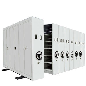 <span class=keywords><strong>Armoire</strong></span> de bibliothèque mobile en métal compacte moderne système d'étagères coulissantes classeurs d'archives pour la maison bureau école acier - Product Image 6