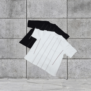 เสื้อยืดลำลองลายทางผู้ชายขายส่ง พิมพ์โลโก้ตามสั่ง ระบายอากาศได้ดี เสื้อฤดูร้อนสำหรับผู้ชาย - Product Image 1