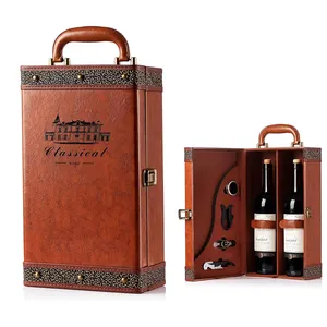Custom Wine Packing Box With Handle Wine Opener Set Gift Box Sublimation Wine Box