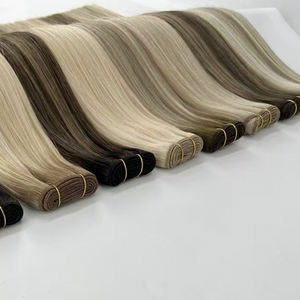 Русские 100% Человеческие волосы Remy, завязанные вручную, с толстыми концами, невидимые, гениальные волосы - Product Image 2