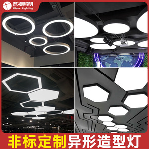 Lámpara hexagonal LED, lámpara de oficina con forma especial, lámpara de gimnasio, lámpara para sala de baile, lámpara de modelado, lámpara para herramientas - Product Image 1