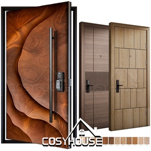 Puerta de Entrada Pivotante de Aluminio de Lujo con Puerta Interior de Madera Moderna, Solución de Puerta Personalizada para Proyectos Residenciales de Villas - Product Image 2